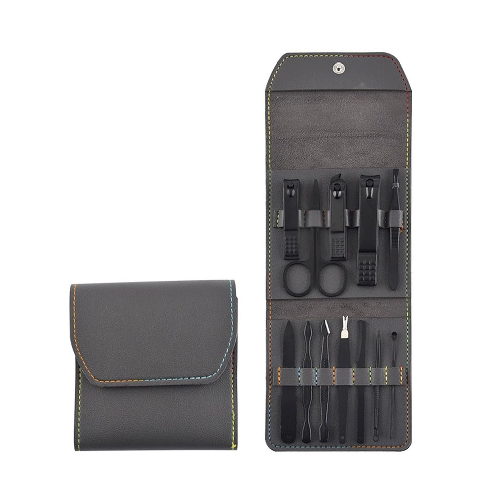 Black 12 Nail Clippers Manicure Set Decoration Nail Set(Gray)