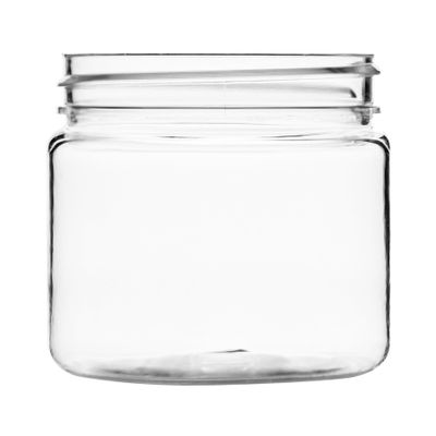 2 oz Clear Plastic Jar Black Ribbed Cap Cosmetic Refillable Jars BPA Free (12)