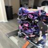 Floral and Galaxy Print Hair Scrunchies Set, Black and Purple, Fashion Hair Accessories view 2