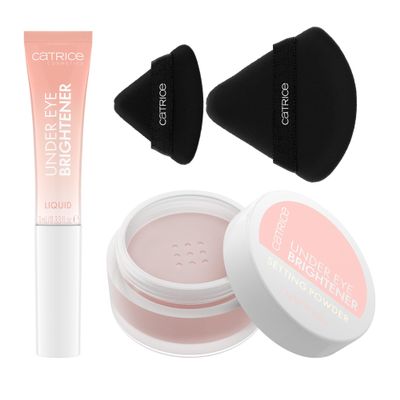 Catrice | Under Eye Brightener Trio Set 010 Light Rose| Liquid Brightener, Setting Powder & Magic Perfector Puff | Radiant Finish & Crease-Free Wear | Vegan & Cruelty Free
