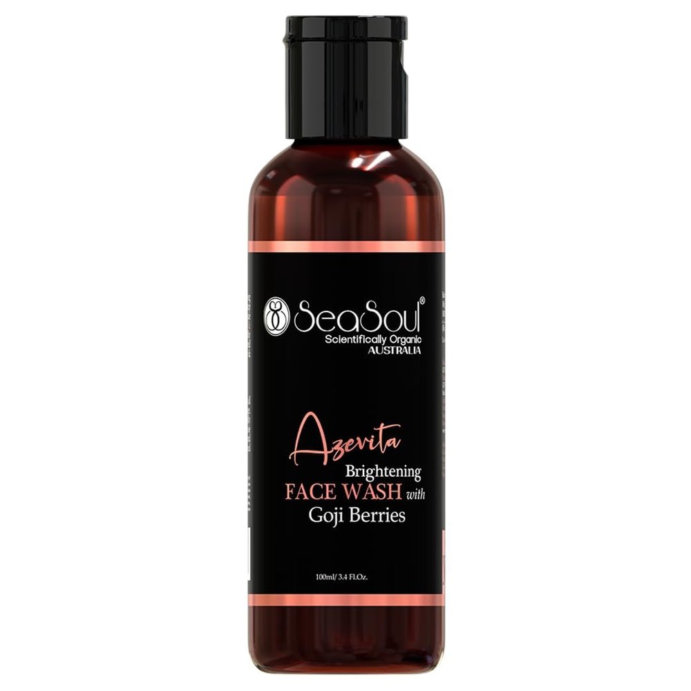 Azevita Brightening Face Wash with Goji Berries, Natural Organic Cleanser, pH Balancing, Deep Pore Cleansing, 100ml