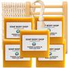5-Pack Turmeric & Lemon Oil Kojic Acid Soap Bars with Soap Saver & Tray, Handmade Goats Milk, Acne Scars & Glowing Skin, Natural Face & Body Cleanser view 1