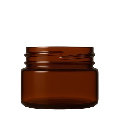 2 oz Amber Plastic Jar with Black Ribbed Cap Cosmetic Refillable Jars BPA Free (72)