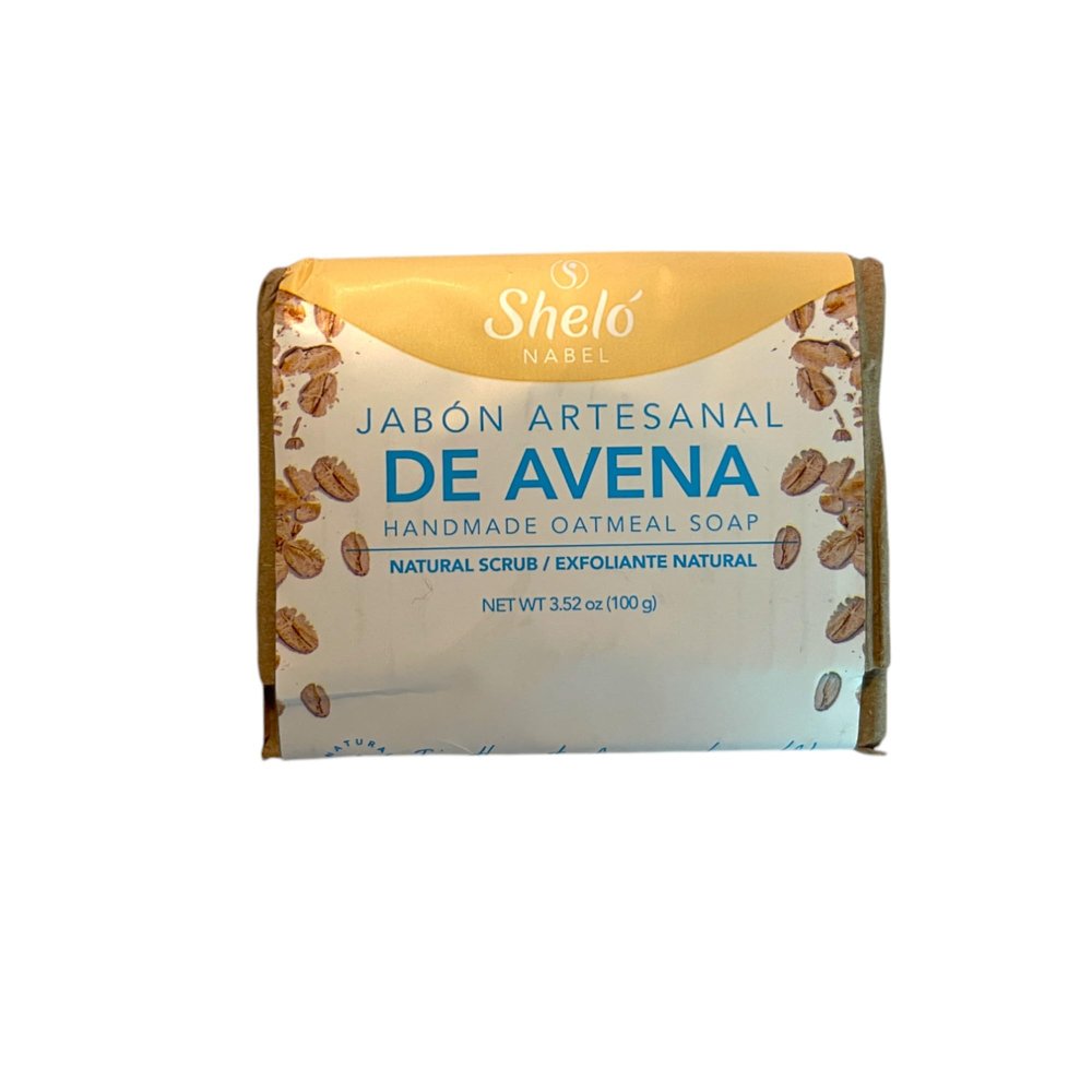Shelo Nabel Handmade Oatmeal Soap with Natural Scrub, 3.52 oz/Jabn Artesanal De Avena Exfoliante Natural 100g
