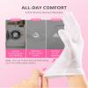 AIRSEE 2 Pairs White Cotton Gloves with Laundry Bag, Overnight Moisturizing SPA for Dry Hands and Eczema, Work Glove, Stretchy Fit for Men and Women, Elastic Wrist M view 2