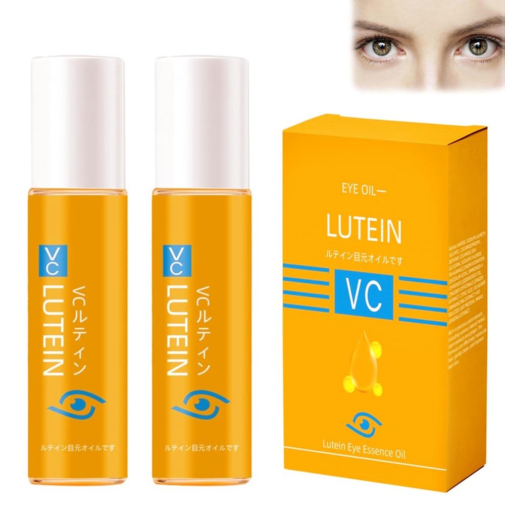Vc Anti-Wrinkle Eye Serum Oil, Lutein EyeEssenceOil, VC Rollerball Eye Serum for Dark Circles and Puffy Eyes, Firming Anti-Aging, for Women & Men (2)