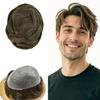 0.06mm Thin Skin Hairpieces for Men Toupee Hair Replacement Systems All V-loop Invisible Hairpiece for Mens Real Human Hair Systems #4R Medium Warm Brown 8X10-110% Density view 1