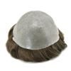 0.06mm Thin Skin Hairpieces for Men Toupee Hair Replacement Systems All V-loop Invisible Hairpiece for Mens Real Human Hair Systems #730#7 Very Light Brown+30% Grey 8X10-100% Density view 4