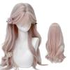 VVRPWASSLY Sweet Lolita Wig for Women Korean Style Long Wavy Curly Wig Natural Looking Synthetic Hairpiece (Light Pink) view 2