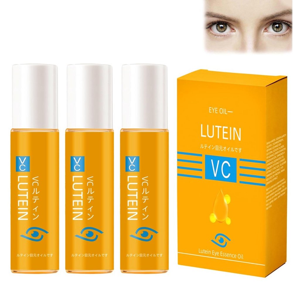 Vc Anti-Wrinkle Eye Serum Oil, Lutein EyeEssenceOil, VC Rollerball Eye Serum for Dark Circles and Puffy Eyes, Firming Anti-Aging, for Women & Men (3)