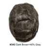 0.06mm Thin Skin Hairpieces for Men Toupee Hair Replacement Systems All V-loop Invisible Hairpiece for Mens Real Human Hair Systems #340#3 Dark Brown+40% Grey 8X10-100% Density view 2