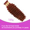 100% Virgin Hair Extensions Human Braiding Hair for Boho Braids No Weft 120g Ginger Deep Water Wave Boho Bulk Human Hair for Knotless Braiding Curly Wet and Wavy Bohemian 18 Inch view 2