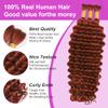 100% Virgin Hair Extensions Human Braiding Hair for Boho Braids No Weft 120g Ginger Deep Water Wave Boho Bulk Human Hair for Knotless Braiding Curly Wet and Wavy Bohemian 18 Inch view 3