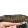 0.06mm Thin Skin Hairpieces for Men Toupee Hair Replacement Systems All V-loop Invisible Hairpiece for Mens Real Human Hair Systems #4 Medium Brown 8X10-80% Light Density view 3