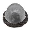 0.06mm Thin Skin Hairpieces for Men Toupee Hair Replacement Systems All V-loop Invisible Hairpiece for Mens Real Human Hair Systems #120 Jet Black+20% Grey 8X10-100% Density view 4