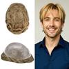 0.06mm Thin Skin Hairpieces for Men Toupee Hair Replacement Systems All V-loop Invisible Hairpiece for Mens Real Human Hair Systems #2010#20 Light Ash Blonde+10% Grey 8X10-90% Density view 1