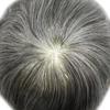0.06mm Thin Skin Hairpieces for Men Toupee Hair Replacement Systems All V-loop Invisible Hairpiece for Mens Real Human Hair Systems #1B40#1B Off Black+40% Grey 7X9-90% Density view 4