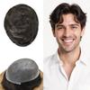0.06mm Thin Skin Hairpieces for Men Toupee Hair Replacement Systems All V-loop Invisible Hairpiece for Mens Real Human Hair Systems #2 Darkest Brown 8X10-80% Light Density view 1