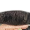0.06mm Thin Skin Hairpieces for Men Toupee Hair Replacement Systems All V-loop Invisible Hairpiece for Mens Real Human Hair Systems #2 Darkest Brown 8X10-80% Light Density view 3