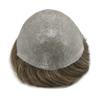 0.06mm Thin Skin Hairpieces for Men Toupee Hair Replacement Systems All V-loop Invisible Hairpiece for Mens Real Human Hair Systems #550#5 Medium Light Brown+50% Grey 8X10-100% Density view 4