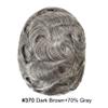 0.06mm Thin Skin Hairpieces for Men Toupee Hair Replacement Systems All V-loop Invisible Hairpiece for Mens Real Human Hair Systems #370#3 Dark Brown+70% UltraGrey 6X9-90% Density view 2