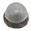0.06mm Thin Skin Hairpieces for Men Toupee Hair Replacement Systems All V-loop Invisible Hairpiece for Mens Real Human Hair Systems #370#3 Dark Brown+70% UltraGrey 6X9-90% Density view 3