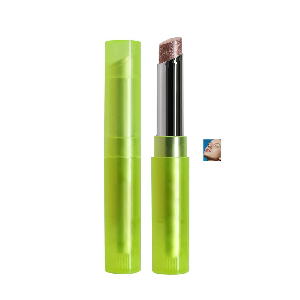 DLZZRS Glitter Highlight Stick, Multi-Use Face Highlighter Stick Super Sparkling Three-Dimensional Brightening Highlight Stick for Women Halloween Party Makeup Use, Shimmer Finish (#01 Coffee)