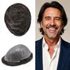 0.06mm Thin Skin Hairpieces for Men Toupee Hair Replacement Systems All V-loop Invisible Hairpiece for Mens Real Human Hair Systems #210#2 Darkest Brown+10% Grey 8X10-80% Density view 1