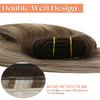 Sunny Hair Sew in Hair Extensions Real Human Hair 22inch Human Hair Extensions Sew in Dark Brown Roots to Light Brown Balayage Blonde Human Hair Weft Extensions Long Straight Hair 100g view 2