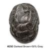 0.06mm Thin Skin Hairpieces for Men Toupee Hair Replacement Systems All V-loop Invisible Hairpiece for Mens Real Human Hair Systems #250#2 Darkest Brown+50% Grey 8X10-90% Density view 2