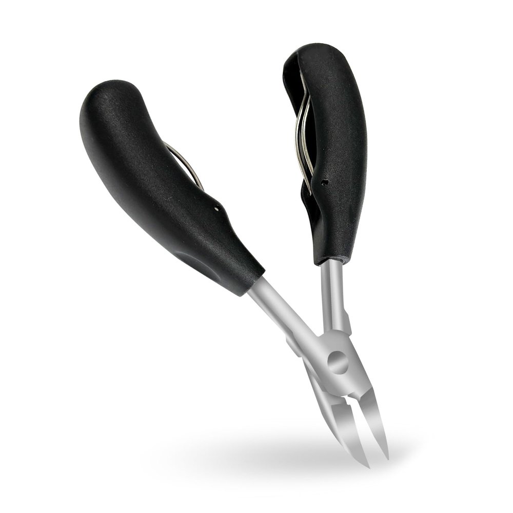 EKIND Toenail Nipper Precision Nail Clipper Curved Edge Cutter for Ingrown and Curly, Ergonomic Foot Home Use (Black)