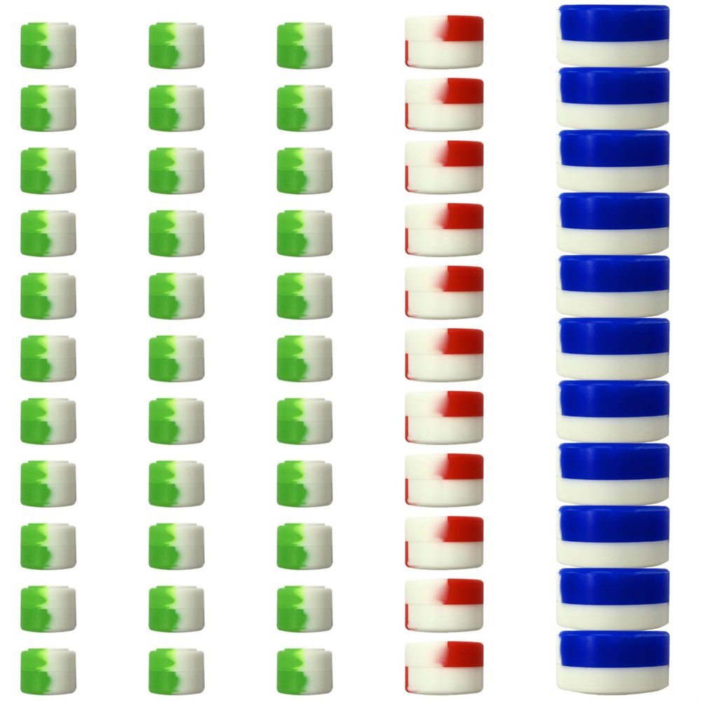 0.07 in (2 Ml) 0.11 in (3 Ml) 0.19 in (5 Ml) 50 Pcs Silicone with Lids Containers Round Storage Wax, Creams for Wax and Cosmetics Medicines, Portable Travel Size Easy Clean