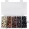 1000PCS Silicone Hair Extensions Beads, 5mm Lined Micro Links Beads, 5Colors Rings Hair Extension Device Tool Kits - Professional Hair Styling Tools Accessory view 1