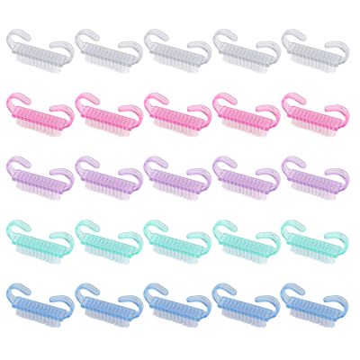 25Pcs Handle Grip Nail Brush, Nail Brushes Hand Fingernail Brush Cleaner Scrubbing Kit Pedicure for Toes and Nails Men Women