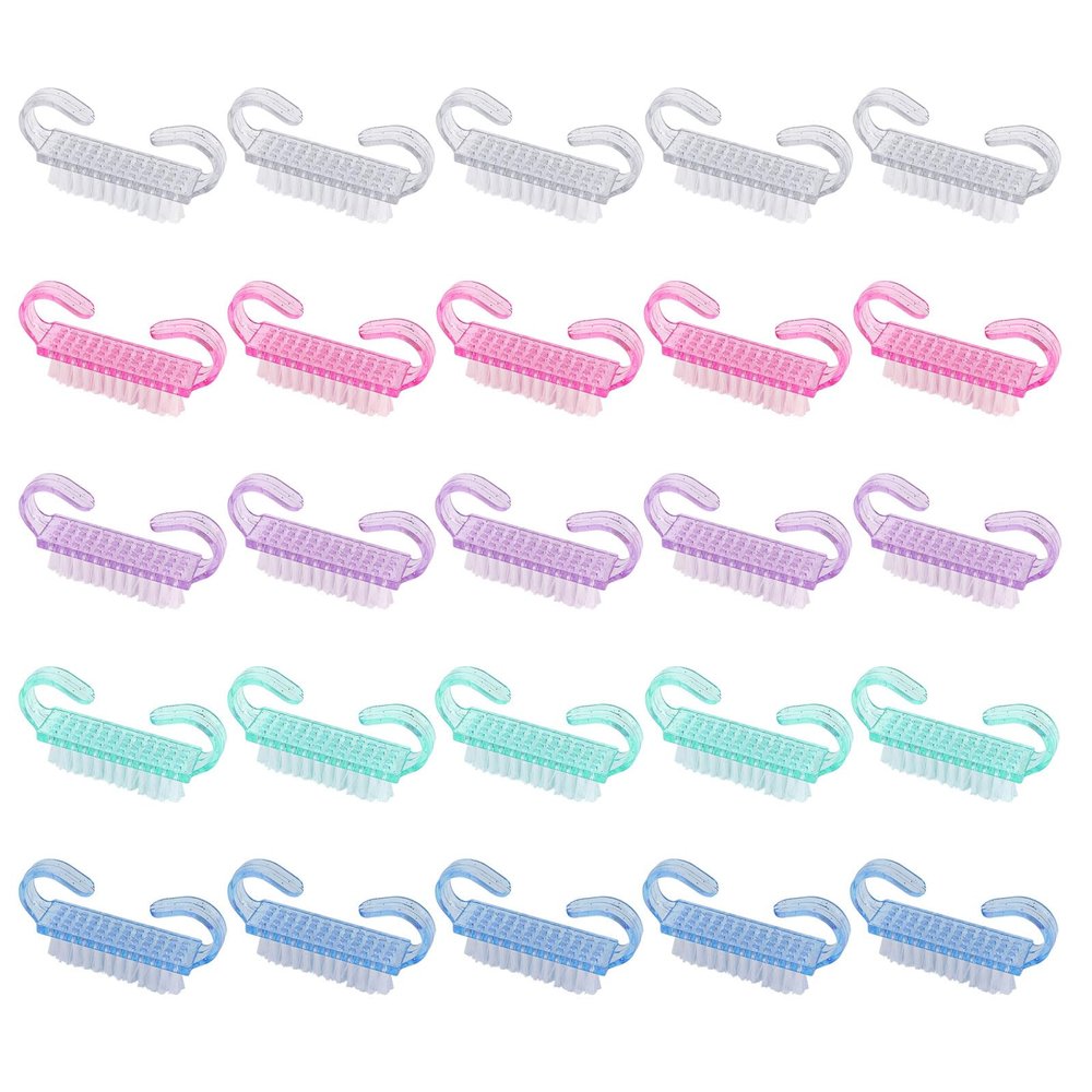 25Pcs Handle Grip Nail Brush, Nail Brushes Hand Fingernail Brush Cleaner Scrubbing Kit Pedicure for Toes and Nails Men Women
