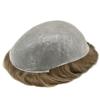 0.06mm Thin Skin Hairpieces for Men Toupee Hair Replacement Systems All V-loop Invisible Hairpiece for Mens Real Human Hair Systems #20R Light Warm Blonde 8X10-90% Light Density view 4