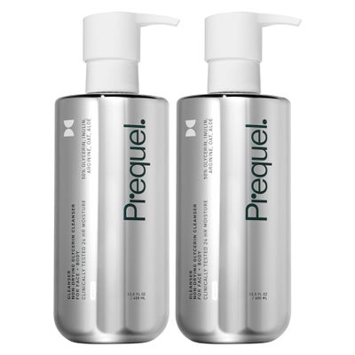 Prequel Skin Gleanser, Moisturizing Glycerin Face Wash, Unscented Sensitive and Dry Skin Face Wash Pump Bottles - 6.75 fluid ounce (Pack of 2)
