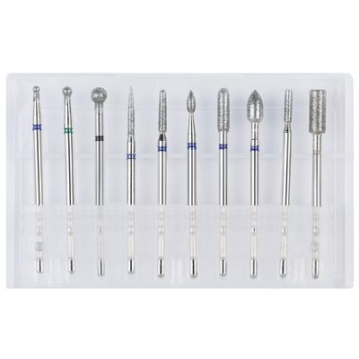 10Pcs Tungsten Steel Nail Grinding Head Set with File, Brush, Polisher & Dead Skin Remover Tools for Manicure Pedicure (ZH03)