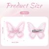 10PCS Pink Butterfly Hair Clips, Lace Embroidery Flower Butterfly Hair Bow Pins, Halloween Christmas Party Decor, Wedding Hairs Accessories for Women (Pink) view 2