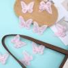 10PCS Pink Butterfly Hair Clips, Lace Embroidery Flower Butterfly Hair Bow Pins, Halloween Christmas Party Decor, Wedding Hairs Accessories for Women (Pink) view 3