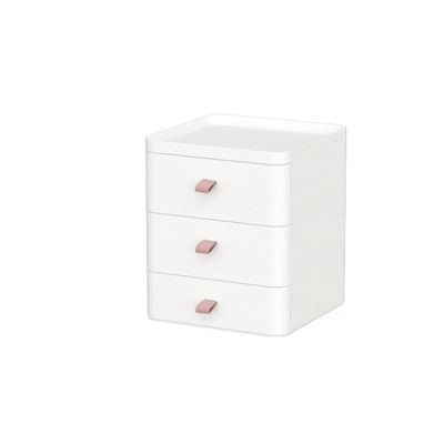 A1DFDFGOQSFG Makeup Bag Makeup Box Multifunctional White Three-Layer Drawer Dresser Desktop Jewelry Organizer Box Bathroom Skin Care Product Storage Box Makeup Organizer Travel Makeup Bag (A)