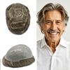 0.06mm Thin Skin Hairpieces for Men Toupee Hair Replacement Systems All V-loop Invisible Hairpiece for Mens Real Human Hair Systems #740#7 Very Light Brown+40% Grey 8X10-100% Density view 1