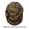 0.06mm Thin Skin Hairpieces for Men Toupee Hair Replacement Systems All V-loop Invisible Hairpiece for Mens Real Human Hair Systems #720#7 Very Light Brown+20% Grey 8X10-80% Density view 2