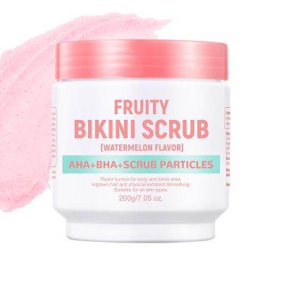 Bikini Area Exfoliator with Watermelon,Ingrown Hair & Razor Bump Scrub for Bikini,Underarm & Inner Thigh  Skin Smoothing, Moisturizing,Body Scrub For All the Skin (7.05oz)