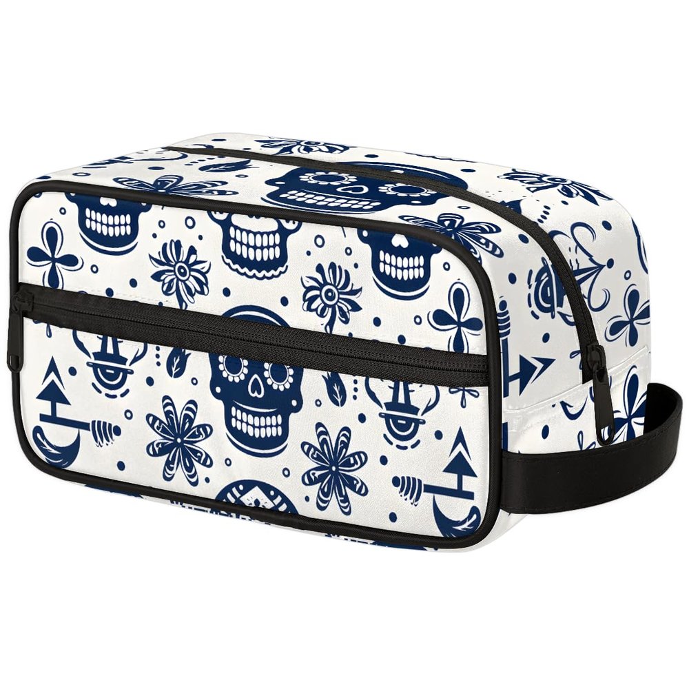 Foerrkelg Cool Skull Pattern Travel Toiletry Bag for Men Skull Hanging Kit - Waterproof Shaving Bag Bathroom Bags Wash Bag for Toiletries Accessories