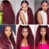 1B99J Bundle Burgundy Kinky Curly Human Hair Bundles Two Tone Black and Burgundy Bundles Human Hair 14 16 18 Inch Ombre Red Curly Water Bundle view 2