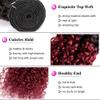 1B99J Bundle Burgundy Kinky Curly Human Hair Bundles Two Tone Black and Burgundy Bundles Human Hair 14 16 18 Inch Ombre Red Curly Water Bundle view 3