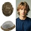 0.06mm Thin Skin Hairpieces for Men Toupee Hair Replacement Systems All V-loop Invisible Hairpiece for Mens Real Human Hair Systems #18 Medium Blonde 8X10-100% Density view 1