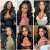 12 14 16 inch Human Hair Bundle Natural Black Body Wave Bundles100% Unprocessed Brazilian Virgin Hair 3 Bundles 150g #1b Color Natural Black view 2