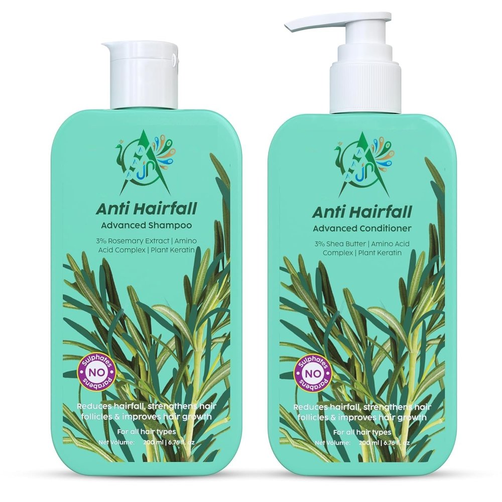 AAA JN Anti Hair Loss Shampoo and Conditioner Set | Reduces Hair Fall & Breakage | Herbal Formula for Smooth, Shiny, Nourished Hair | 200ml (2 Piece Set) | Men & Women | Made in India